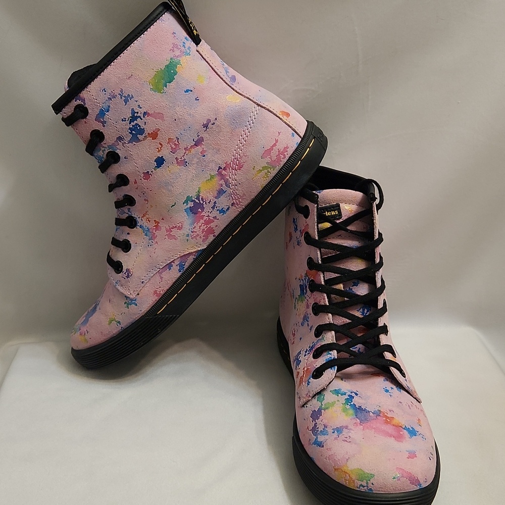 Dr. Martens Sheridan Confetti Suede Casual Rainbow Boots (W Size 8)